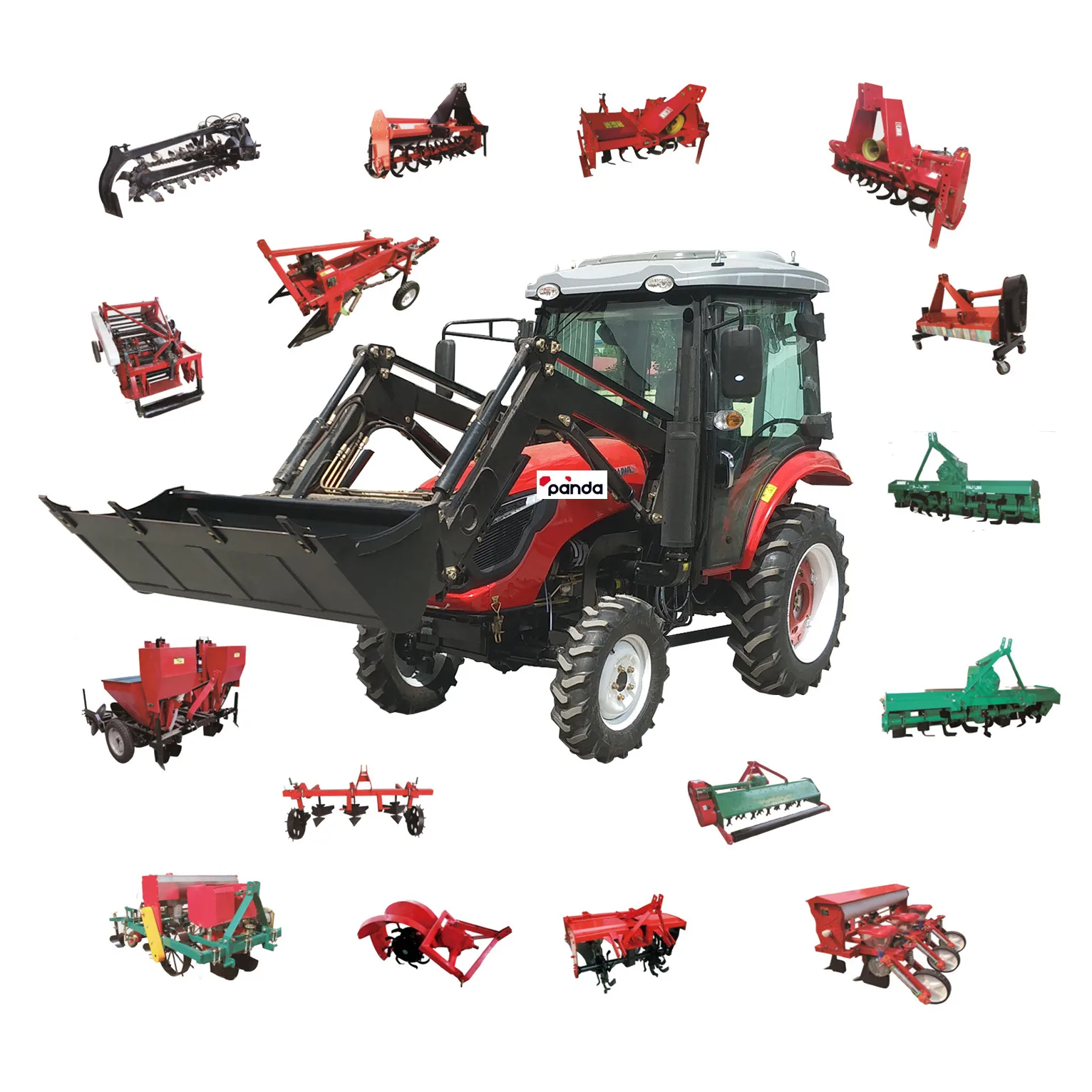 Small Compact Farmer Tractores Trector Farm Machinery Equipment Fram Tractors Agriculture Mini 4x4