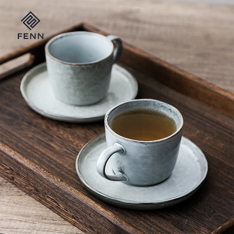 FENN good quality exquisite wholesale bulk durable tea / coffee cup and saucer with new design vintage style ceramic tea cup set