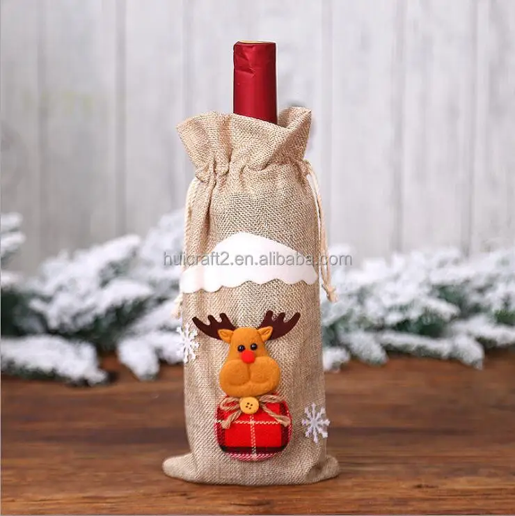 Huiran Christmas Bottle Cover Merry Christmas Wine Bottle Bag Covers