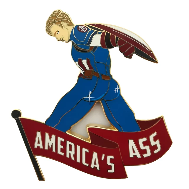 Hard enamel badge anime design customized Lapel Pin america's ass logo fantasy enamel pin maker