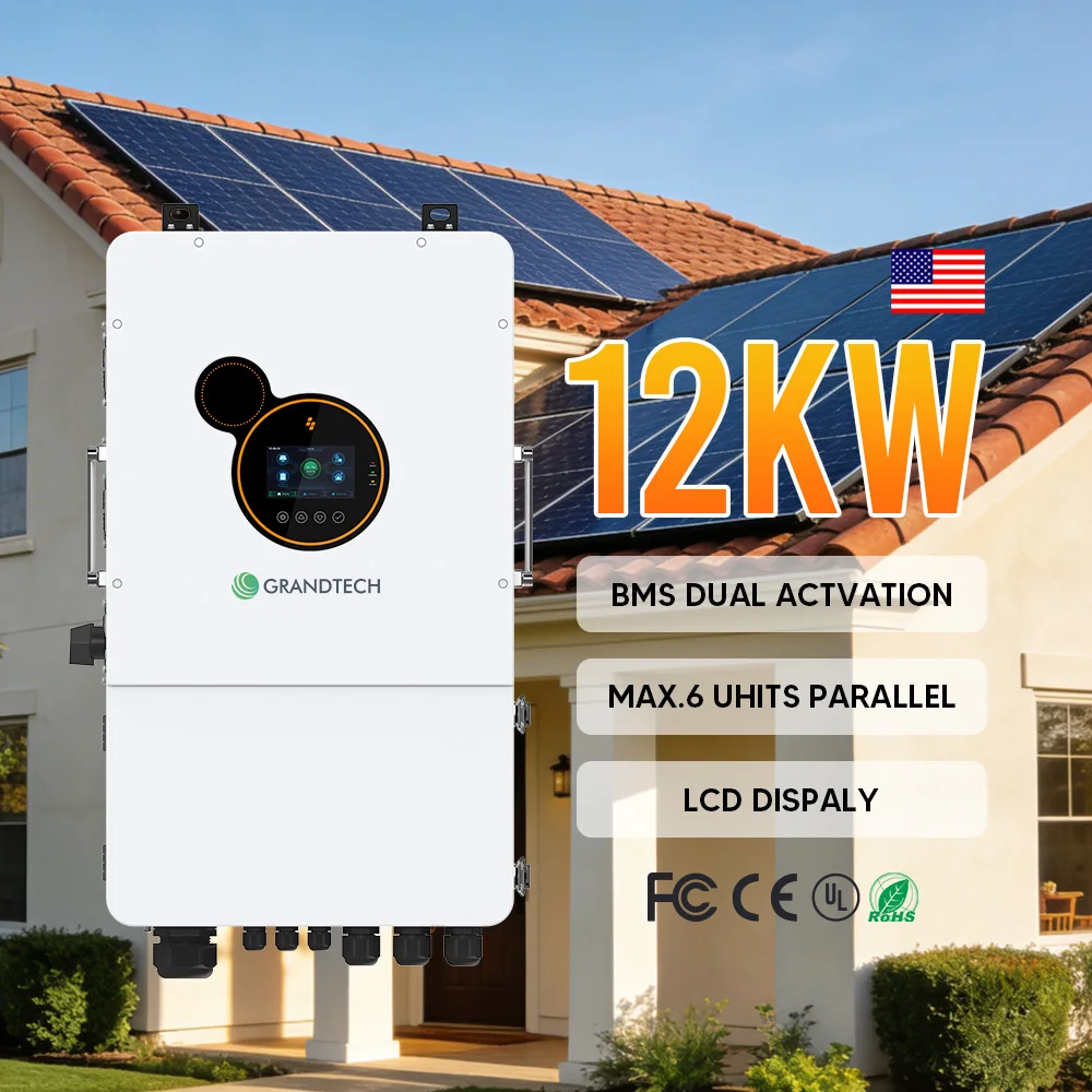 US Stock 5KW 10KW 12KW Range 120v240v On-Grid System Single-phase /split-phase /three-phase Hybrid Solar Inverter for Home Use