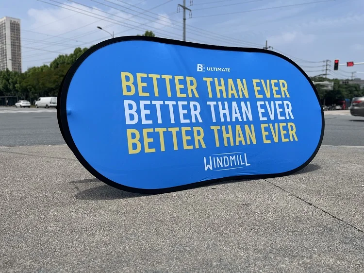 Spring Frame Pop Up Sign Sign Pop up a Frame Banners Oval Outdoor Sports Advertising Pop Out ...