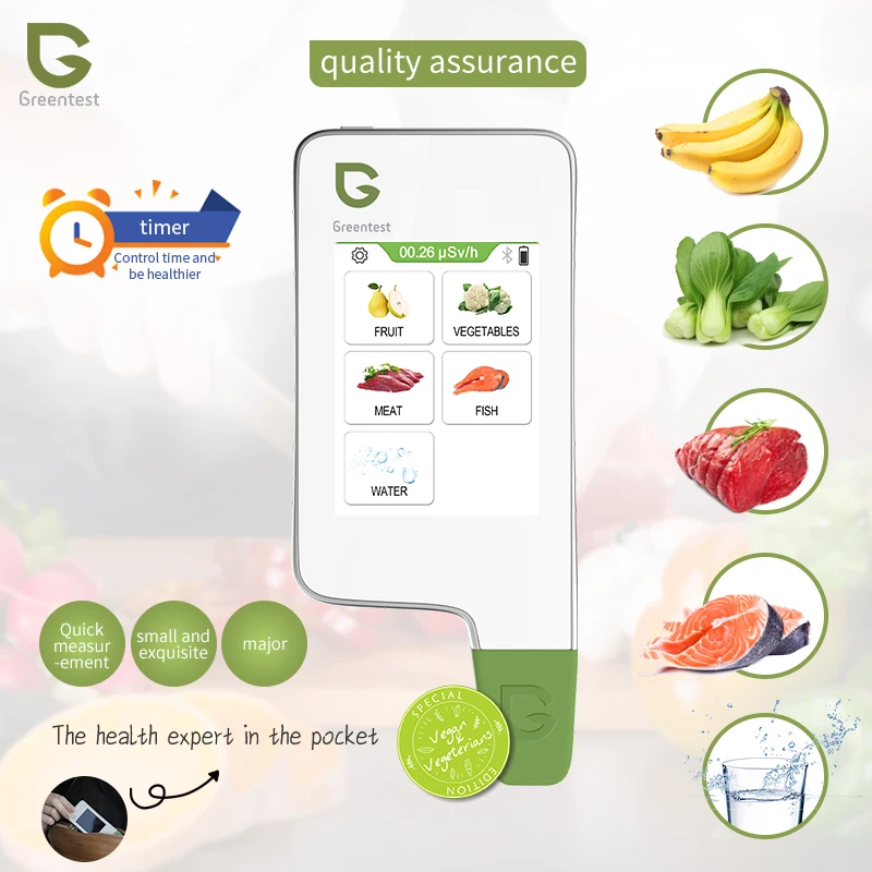 Greentest 3F Vegetable Fruit Meat water quality timer Touch screen Nitrate Residue Food Environmental Safety Tester