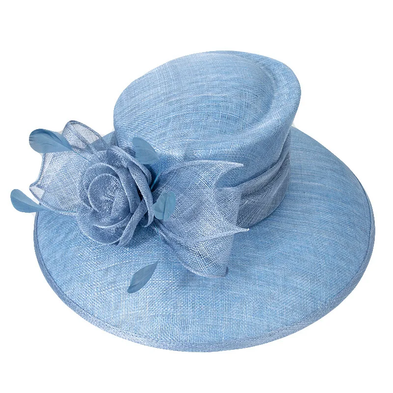 6743 Sinamay Fascinators Hats For Women Lady Church Headdress Formal Tea F FADVES Black Fascinator Hats for Women with Bowknot Wide  main image 3