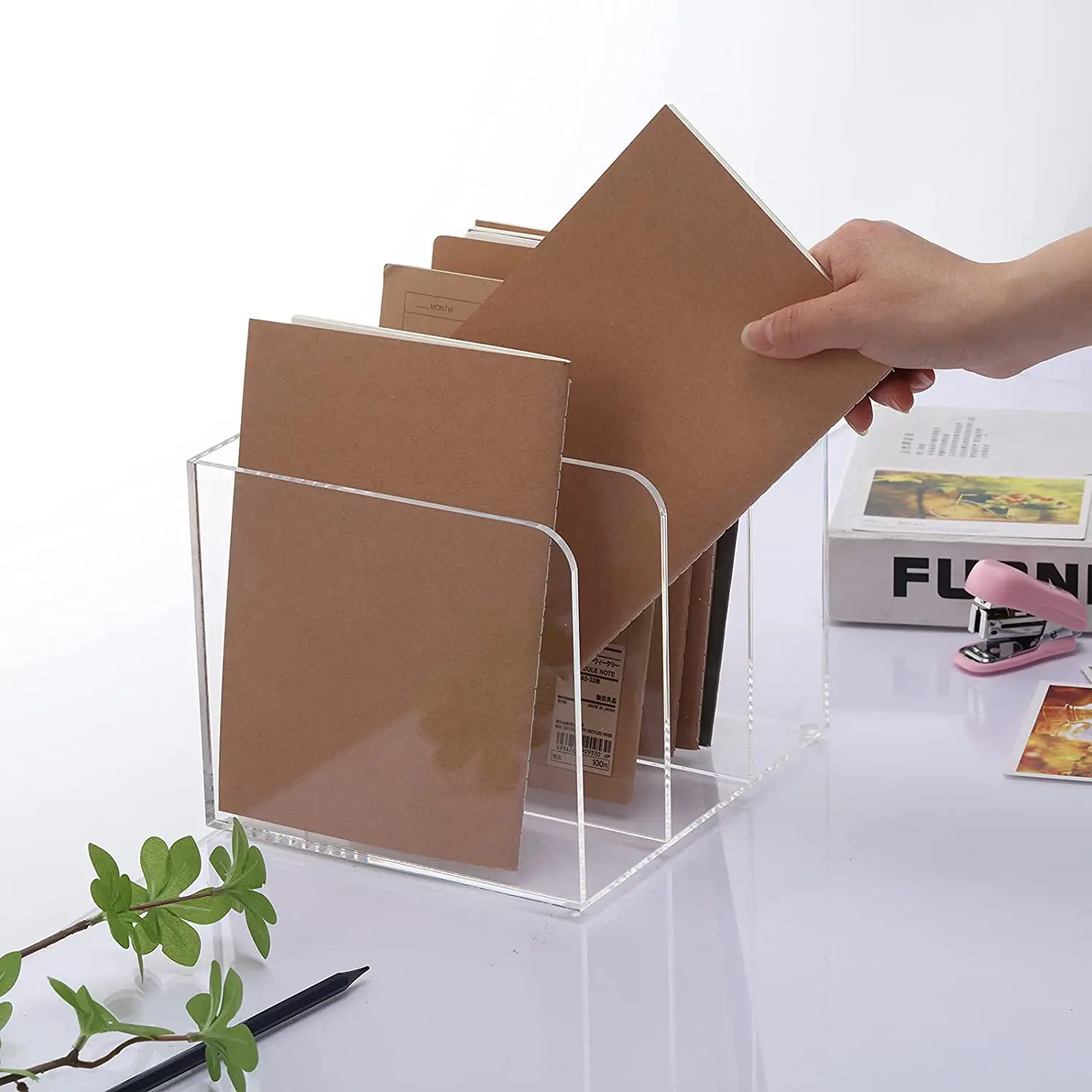 Прозрачный акриловый Органайзер для хранения документов настольный органайзер с 3 вертикальными отделениями