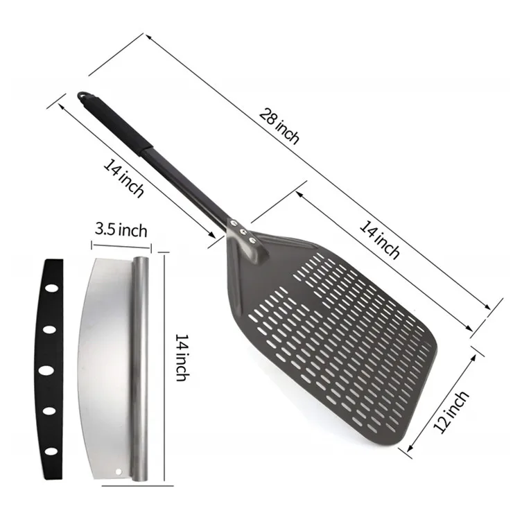 Pizza Peel For Oven In Store Of Steel Set 2 Shovel Extend Slice Spatula