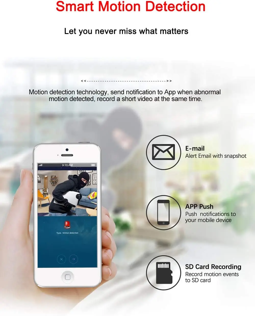 CamHipro 5MP Wifi Camera App with Night Vision Motion Alert OEM