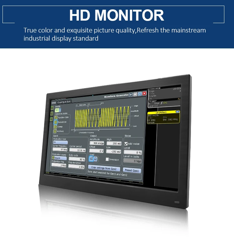 13.3 Inch LCD Display Computer Monitor Plastic Case LED Backlight 12V DC Input Wall Mount Desktop Industrial Monitor