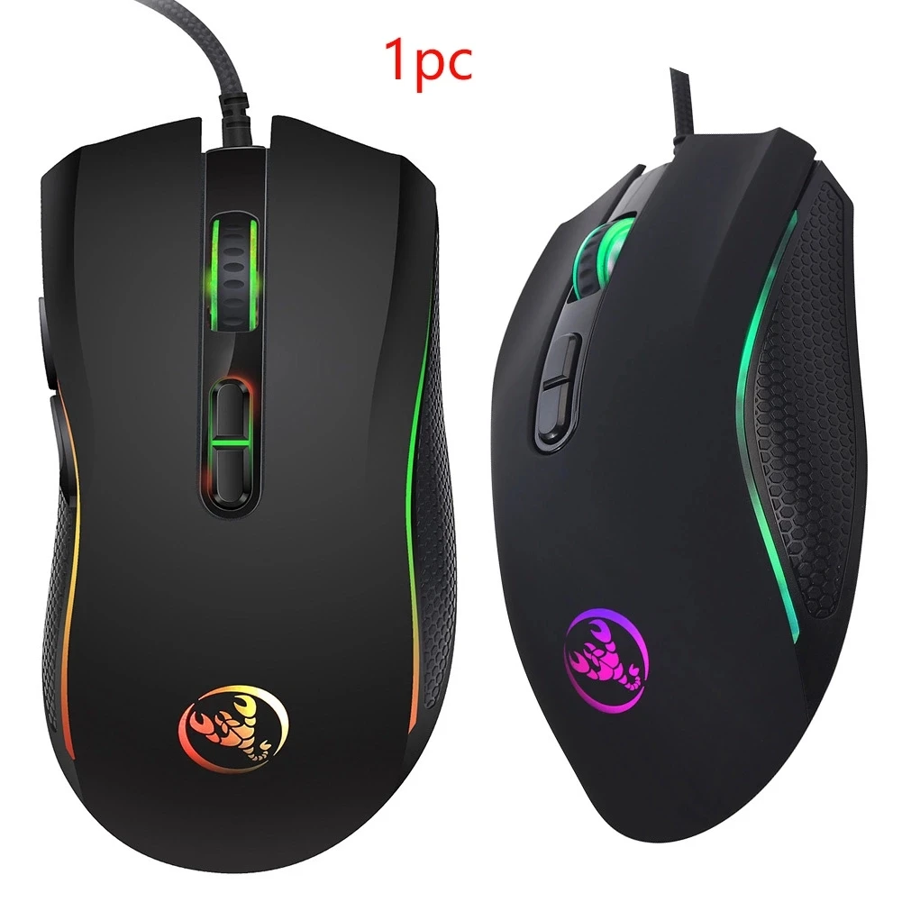 2020 Hot Selling A869 7 Colors Led Glowing Optical USB Wired Mouse Computer Accessories 7 Buttons Gaming Mouse For PC Laptop