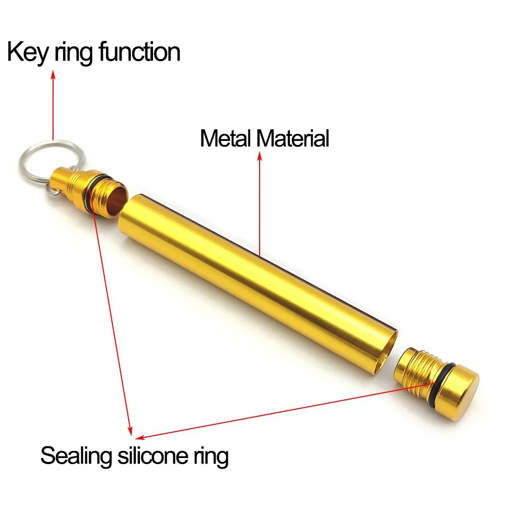 Pre Tube Rolling Paper Packing Metal Tube Aluminum Alloy Dry Herb Smoking Cigar Storage Cones Tube Container With Key Chain Ring