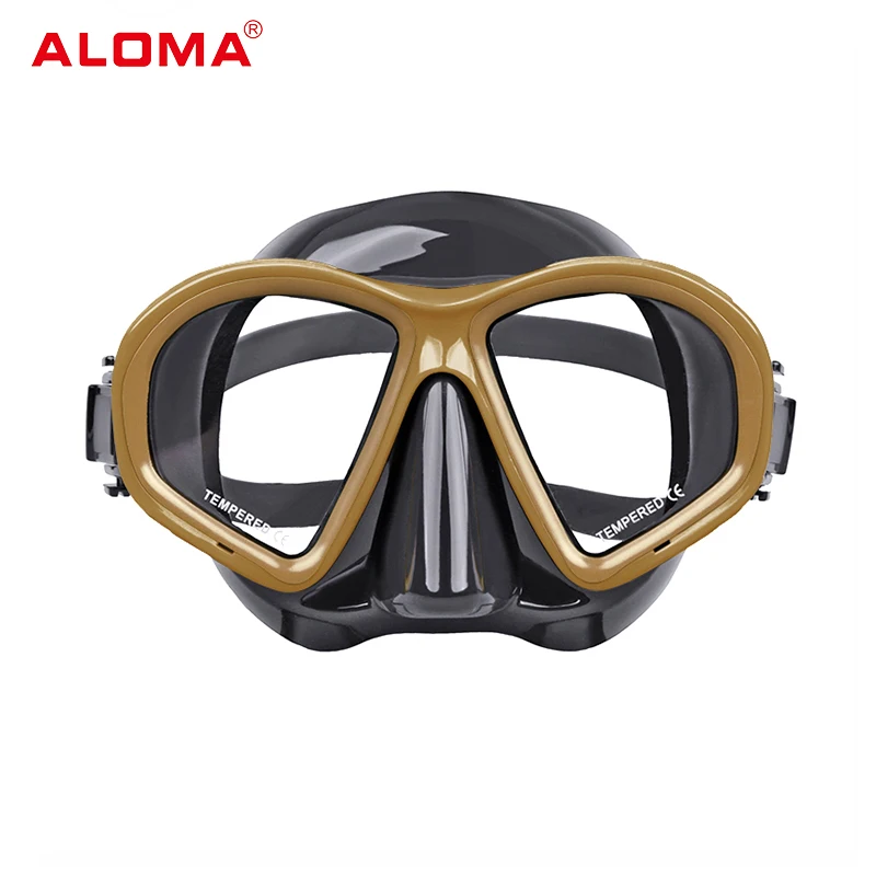 Custom Aloma anti fog goggles silicone freediving mask scuba diving gears snorkeling mask