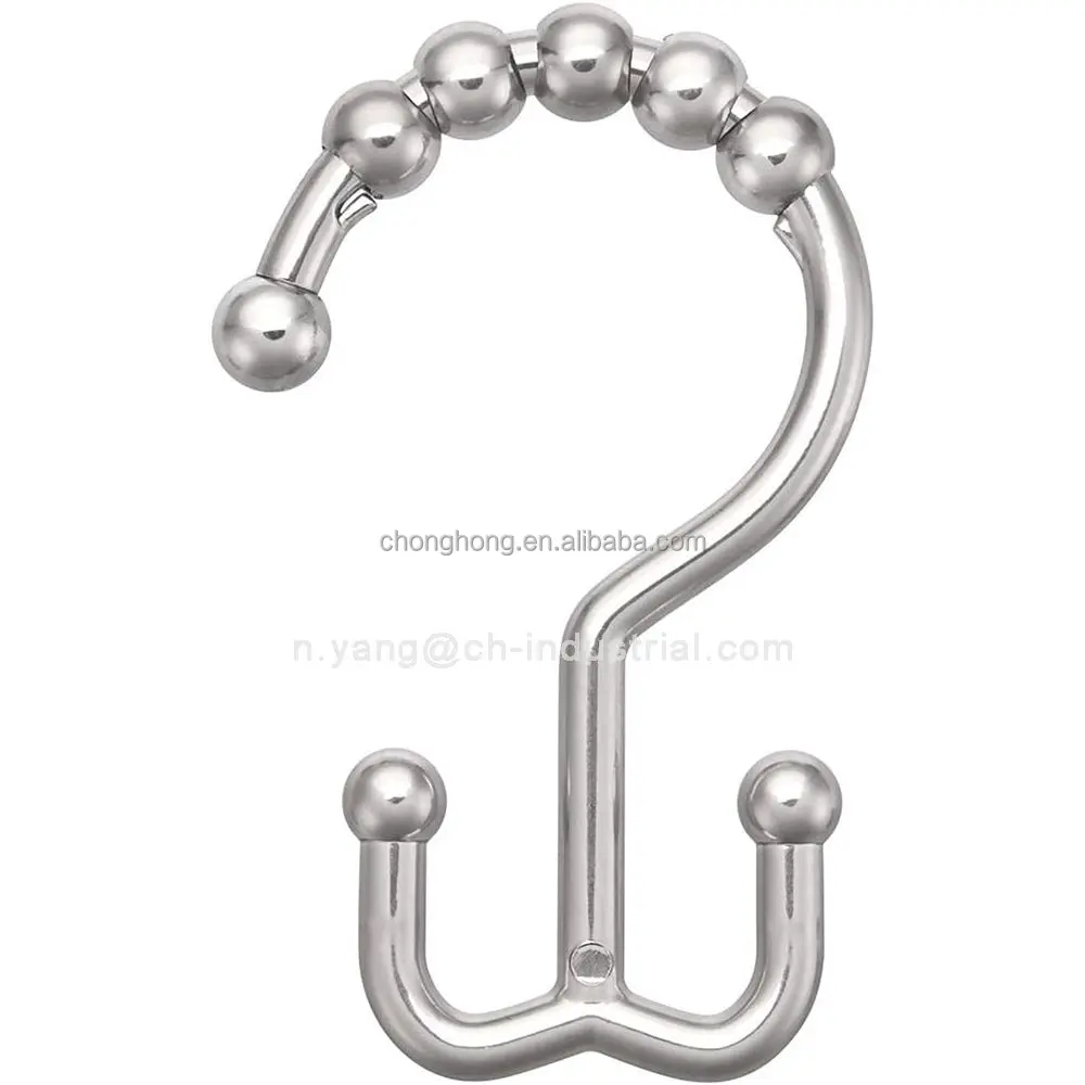 Anelli Tenda Doccia Acciaio Inox - 12 Pezzi Con Ganci, Sistema Scorrevole, 69x39mm - Foto 5