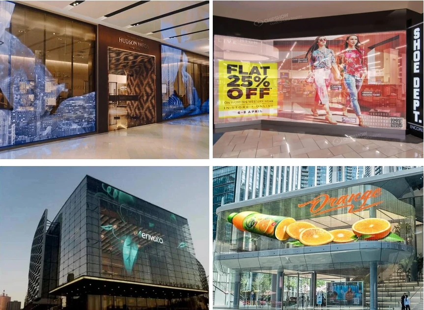 Ecran LED Transparent P10 P8 Souple Autocollant Pour Vitrine Publicitaire Film LED
