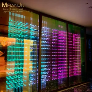 Restaurant Bar Customized Decorative Luxury Winery Rack Wine Cabinet or Beverage Cooler with RGBW Light