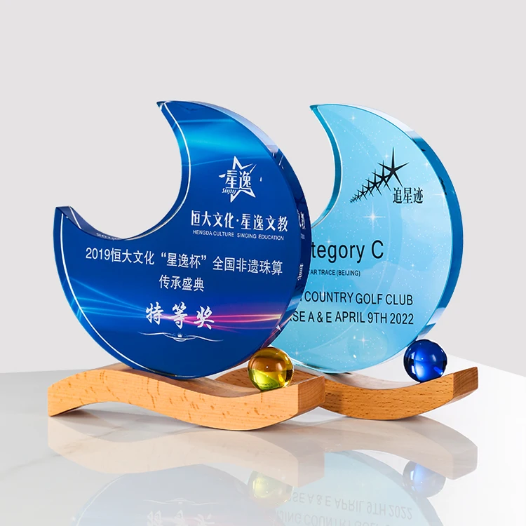 product wholesale customization personalized wooden award trophy sports crystal trophy-32