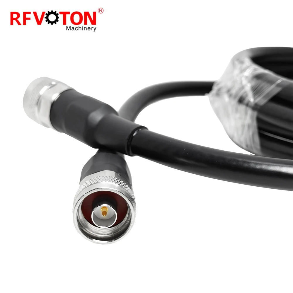 كابل قفز مصنّع من شركة RFVOTON بقابض N ذكري إلى N ذكري، نموذج RG8 WTR 400، كابل RG8، تجميع كابل قصير (Pigtail) من النحاس والنحاس الأصفر، هوائي، طوله ٠٫٥ سم، متوافق مع معيار RoHS
