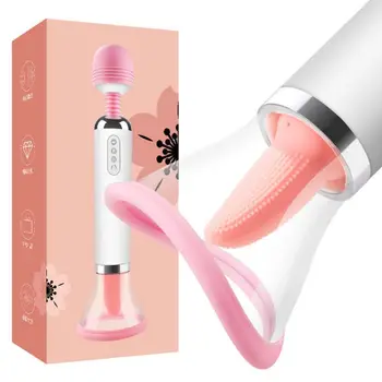 Women G-Spot Masturbators Double Vibrator Av Wand Sucking Lick Clitoris Stimulate Massage Sex Toys For Women