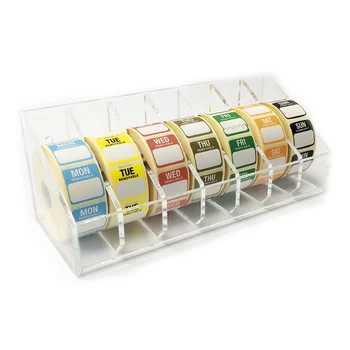 Countertop Lucite Food Rotation Labels Dispensers 7-day Clear Acrylic ...