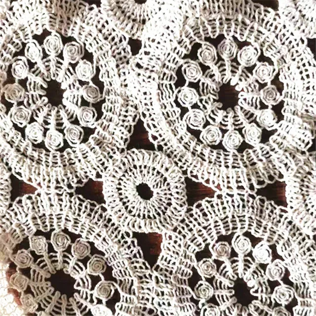 Цветная вышитая вязаная крючком ткань на заказ, хлопковый шнур, кружевная парчовая ткань для платья