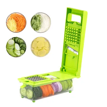 Vegetable Slicer Foldable Portable Cutter Kitchen Fruit & Tool Mini Manual Stainless Steel Basket Onion Chopper
