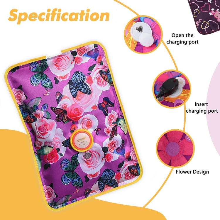 electric warm hot water bottle water filling custom logo electric hot-water bag for body pain