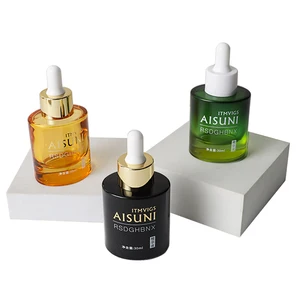 Clear Thick Bottom Round Shape 1 oz 30 ml Essential Oil Glass Dropper Bottle for Cosmetic Packaging