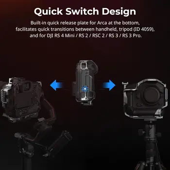 For SmallRig 5413 Full-Cover Cage for Canon R1 Detachable Cold Shoe Mount Quick Release Plates 1/4"-20 3/8"-16 ARRI Holes detail image