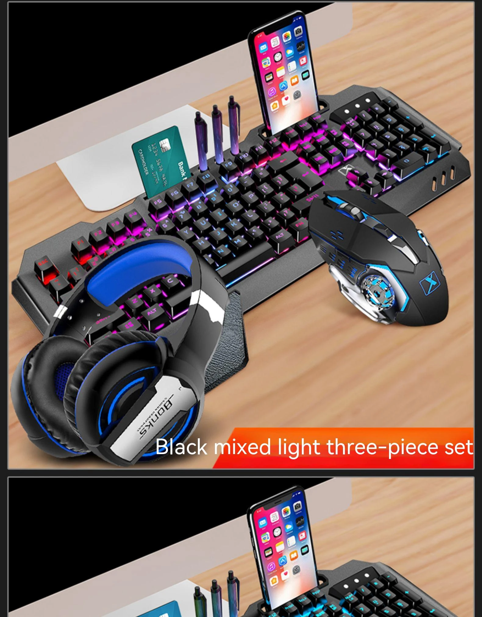 Xinmeng K680 Rgb Wireless Rechargeable Keyboard And Mouse Set Luminescent Mechanical Touch Game