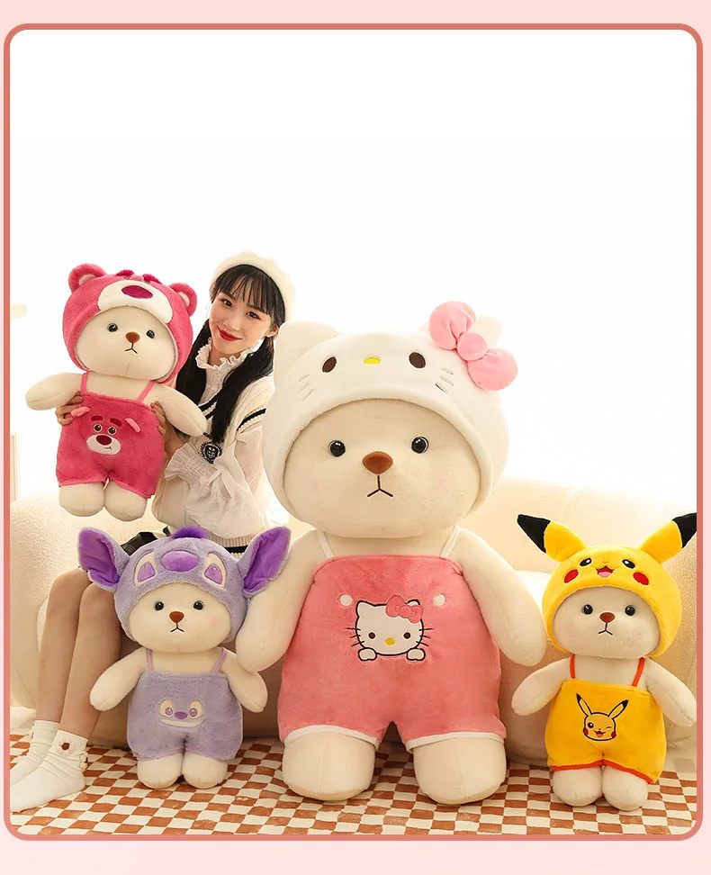 High Quality Kawaii Disguise Teddy Bear Kid's Plush Toys Soft And Warm ...