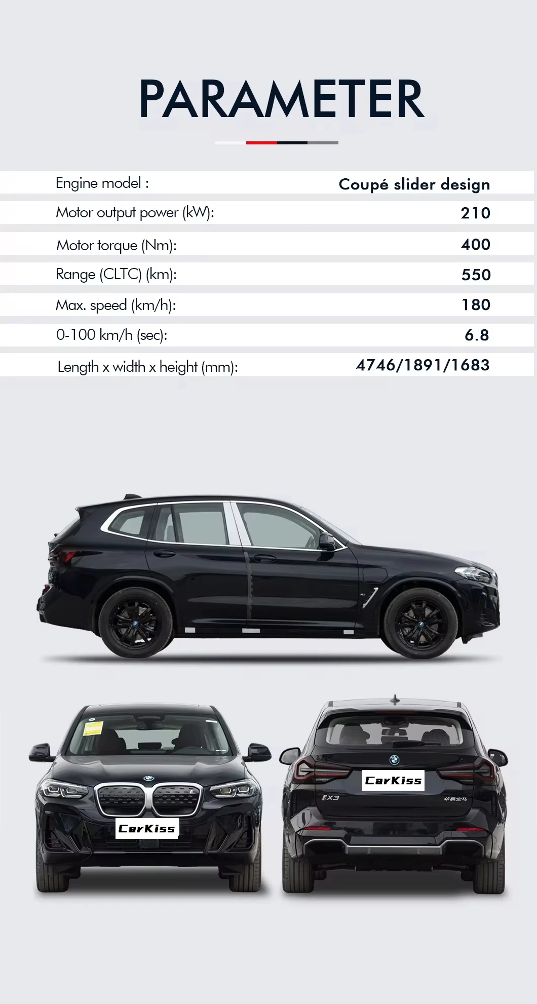 2024 New  ix3 Electric SUV Leading Version Full Option Premium Truck with RWD Drive and R19 Tire Size supplier