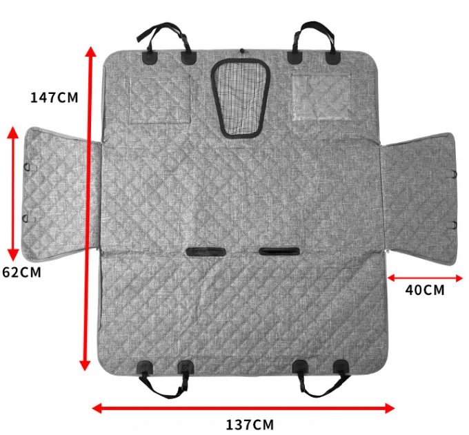 غطاء مقعد سيارة للحيوانات الأليفة من قطعة واحدة من قماش أكسفورد مقاوم للماء وقابل للغسل ومتين مع قاعدة مضادة للانزلاق
