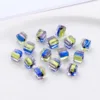 Royal blue, light green, purple