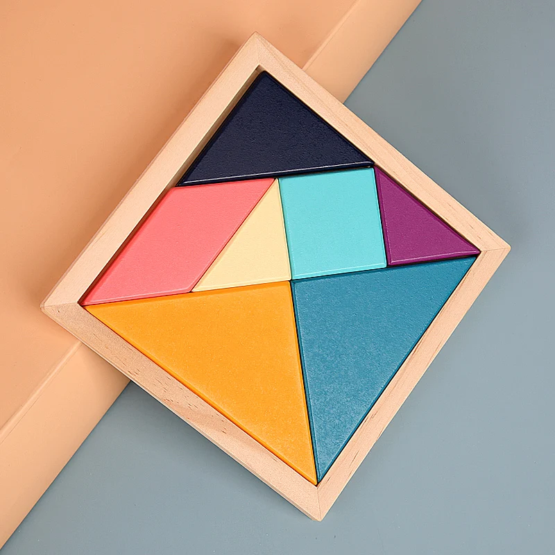 Tangram Rompecabezas De Madera Piezas Rompecabezas De Madera