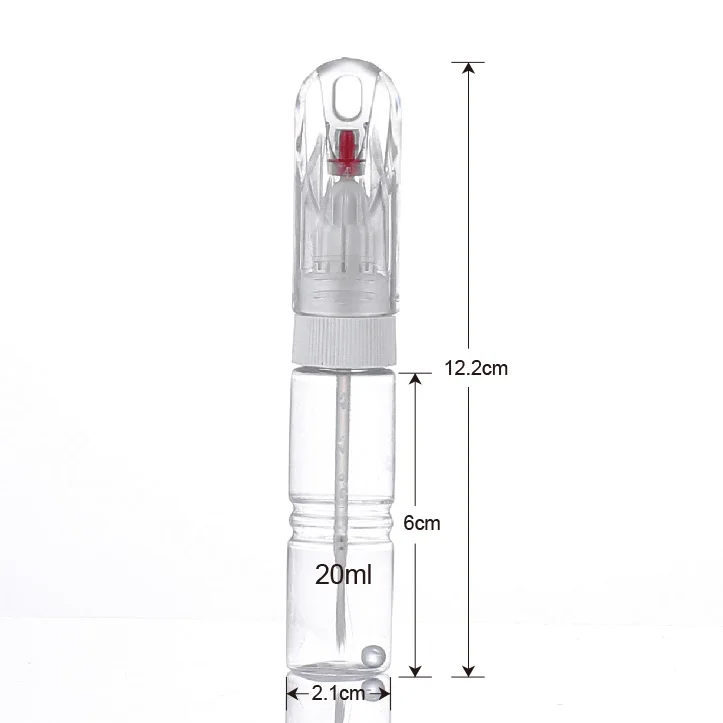 20ml Clear PET Plastic Bottle Factory Empty Thick Wall PET Bottle With Brush Screw Cap Car Touch Paint Pen Custom Logo