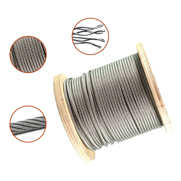 Factory direct Stainless steel 304 wire rope 7*19 6mm 8mm for Electric hoist use