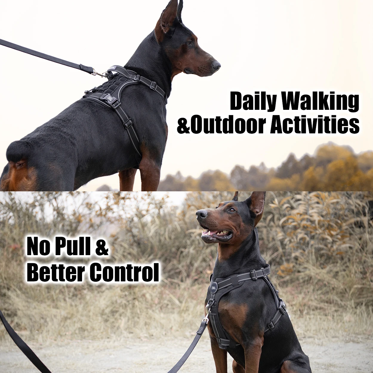 Custom Luxury K9 Oxford Nylon Pockets Dog Harness Tactical Training