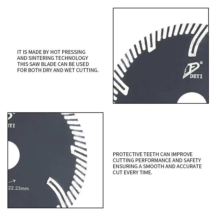 Turbo Teeth Diamond Saw Blade Wide Continuous Hot Pressing for Efficient Cutting and Grinding of Granite Concrete Sand Stone