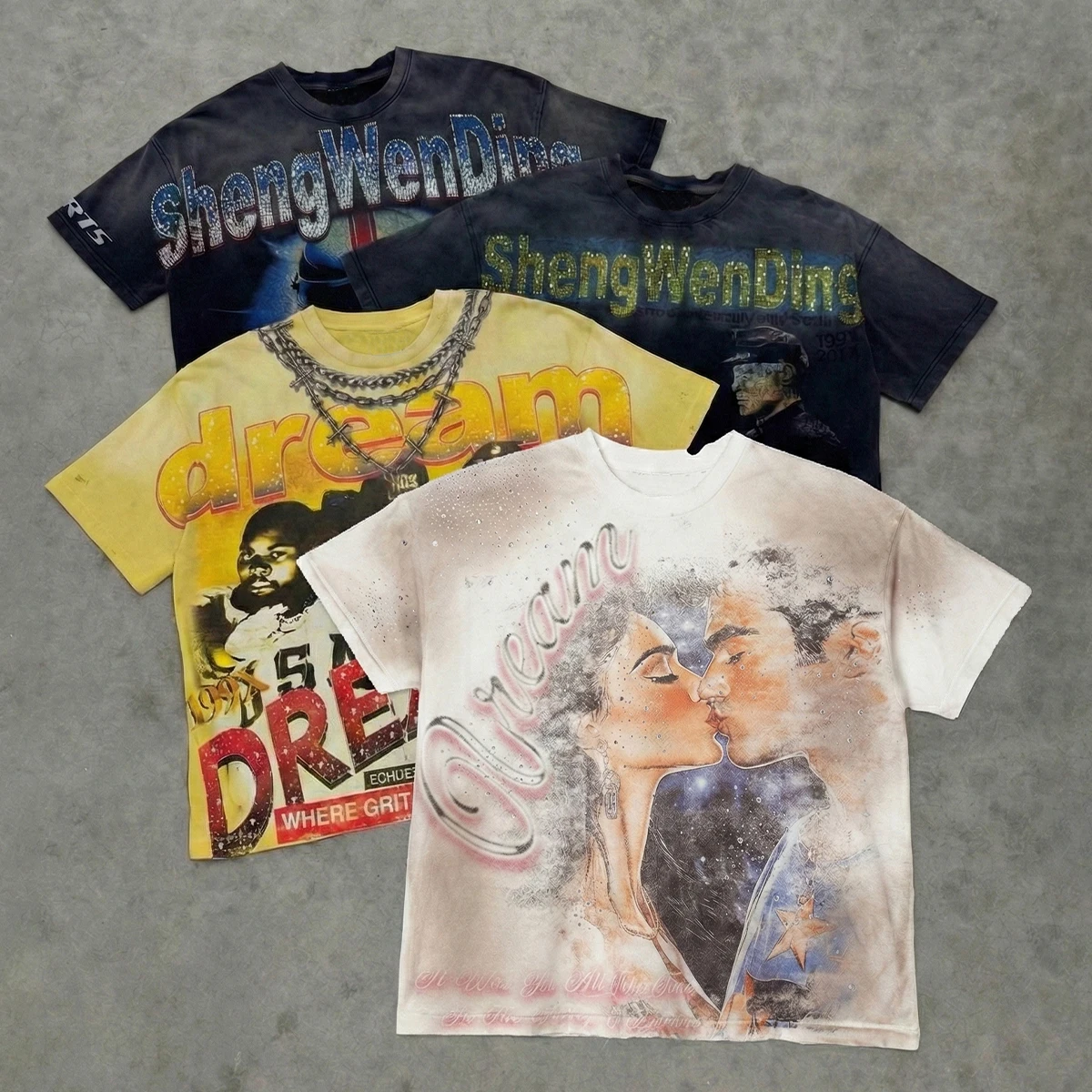 280Grams Men's t Shirt Oversized 100% Cotton Custom T-Shirt Streetwear Vintage Acid Wash Graphic Tee Print DTG Design Tshirts