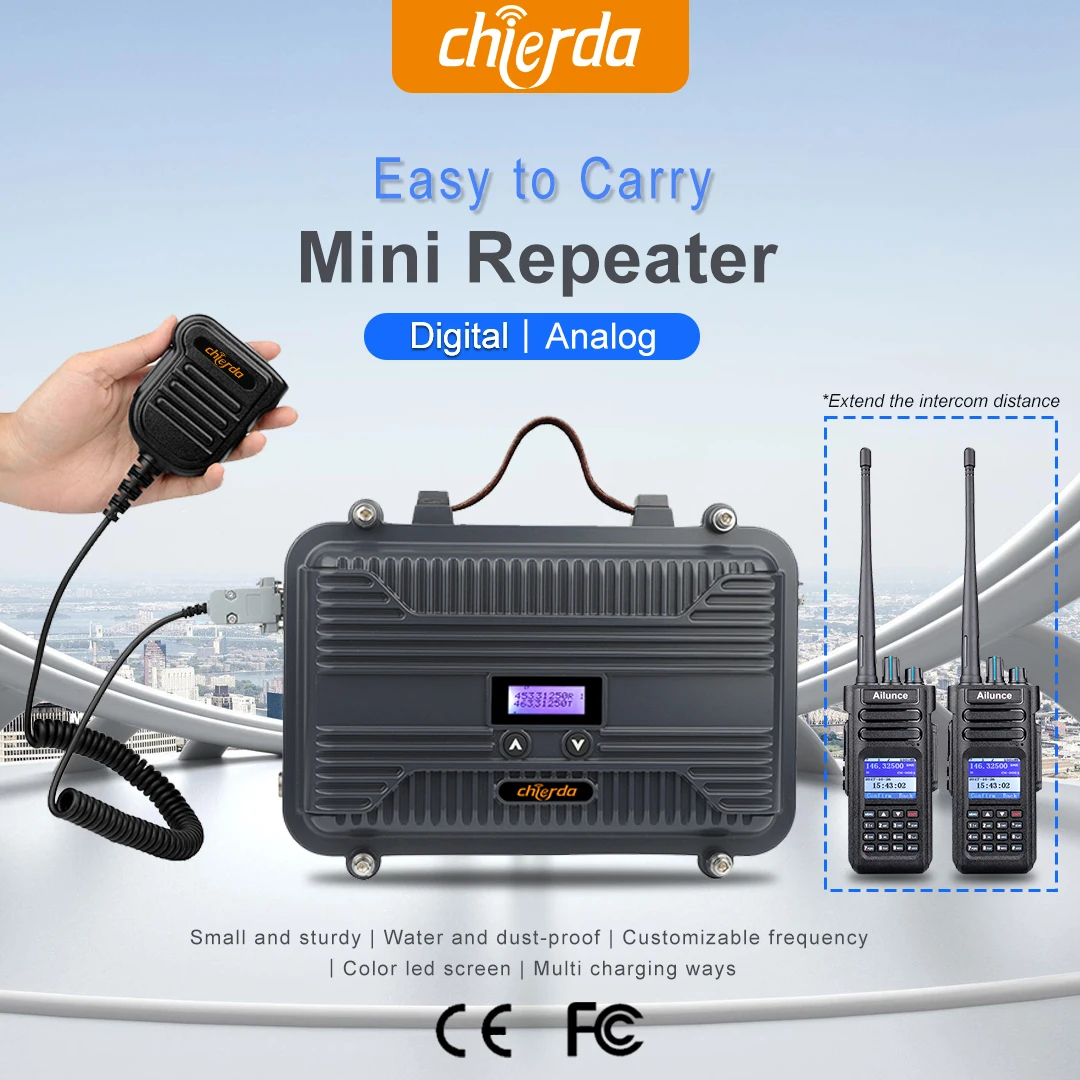 Portable Signal Booster Amplifier UHF VHF Power Divider Frequency Repeater  for Walkie Talkie