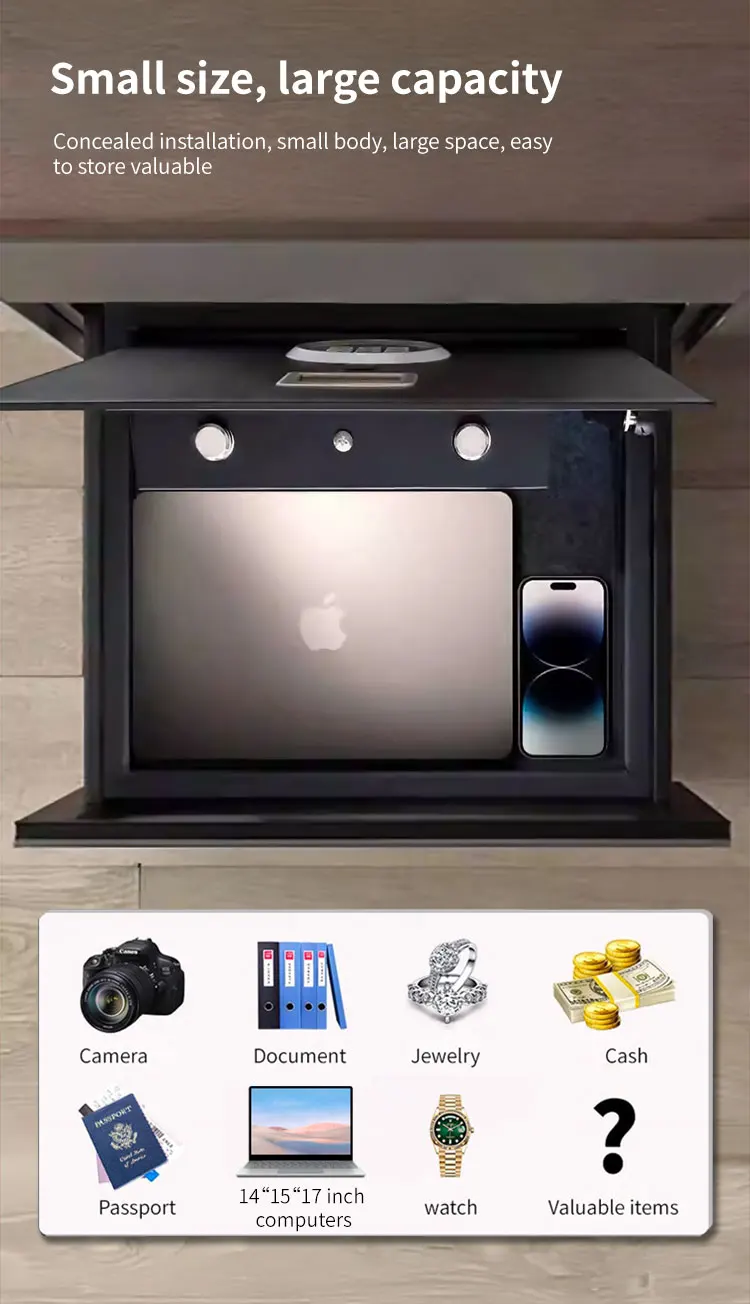 CEQSAFE Safe Box Front Top Open Laptop Hotel Home Car Hot Sale Digital Black Electronic Digital Lock 14"-17" Laptops D1541-N details