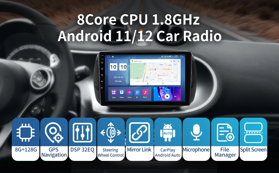 thumbnail image 2 of SUSIGO 7 Inch Android Double Din Car Stereo | Touchscreen Bluetooth MP5 Player W/ USB 2 of 6