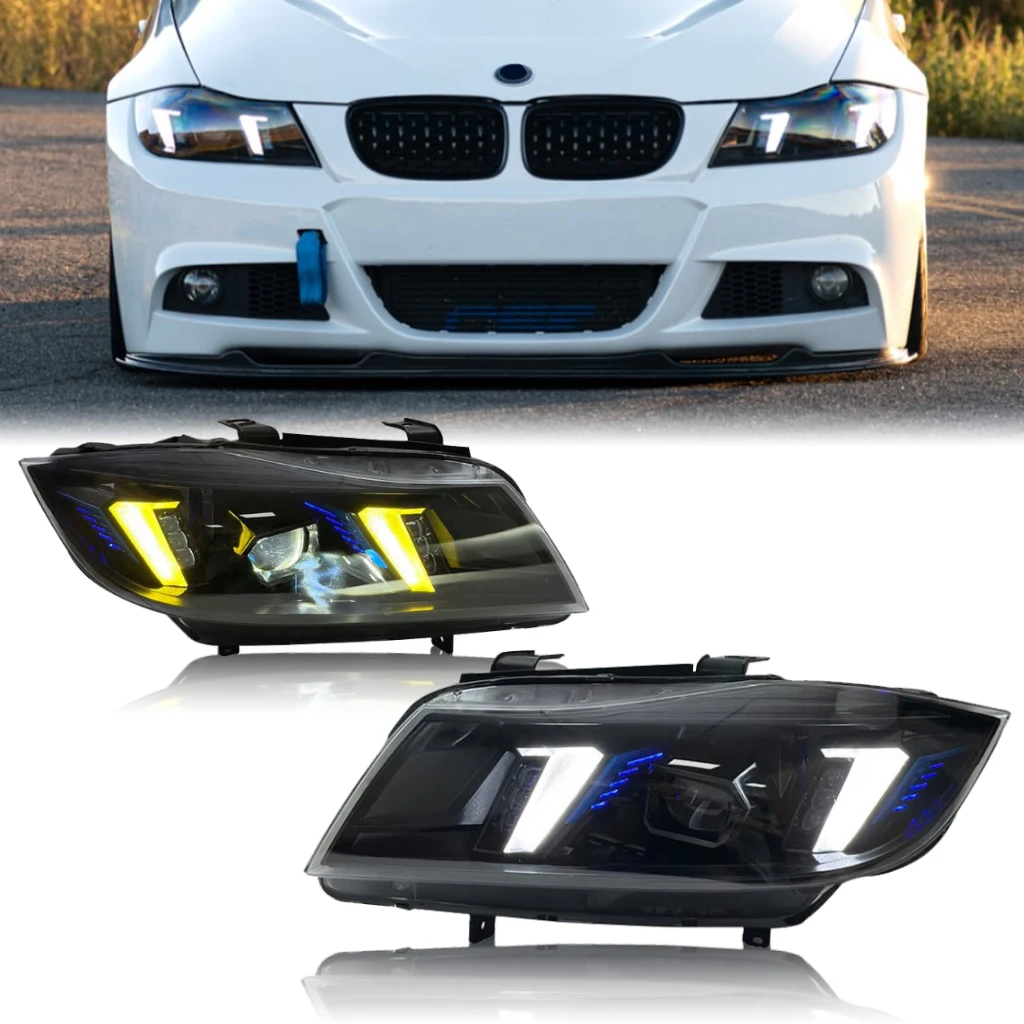 Upgrade E90 E91 Snake Eye LED Headlights for BMW 3 Series 320i 330i 335i Xenon/Halogen Headlights Assembly 2005-2012