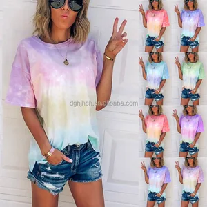 Direct Manufacturers New Fashion Custom Women's Short-Sleeved Casual T-Shirt O-College Solid Color Oversized Plus Size Made Silk