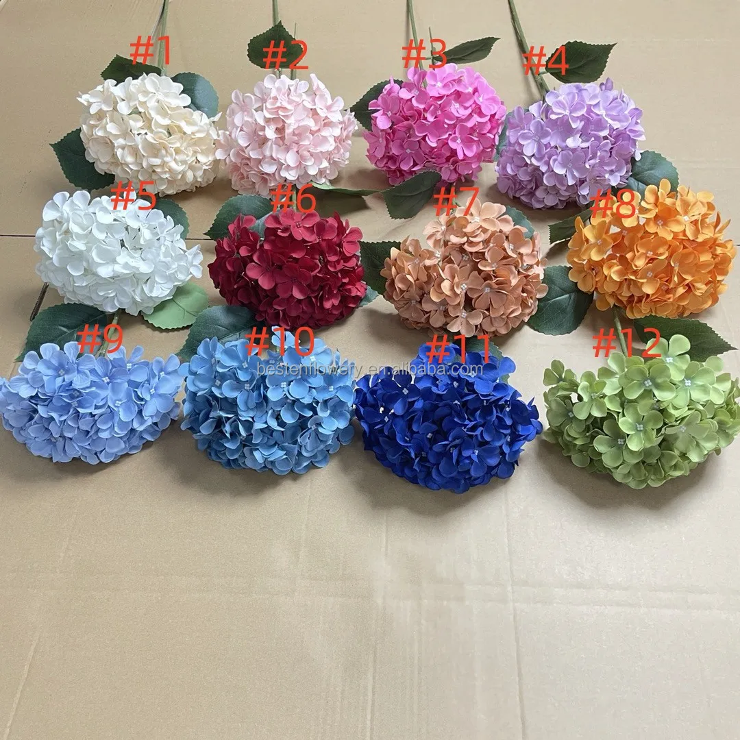 Wholesale Single Stem Silk Flowers Artificial Hydrangea Flower Bulk For Wedding Decoration Buy