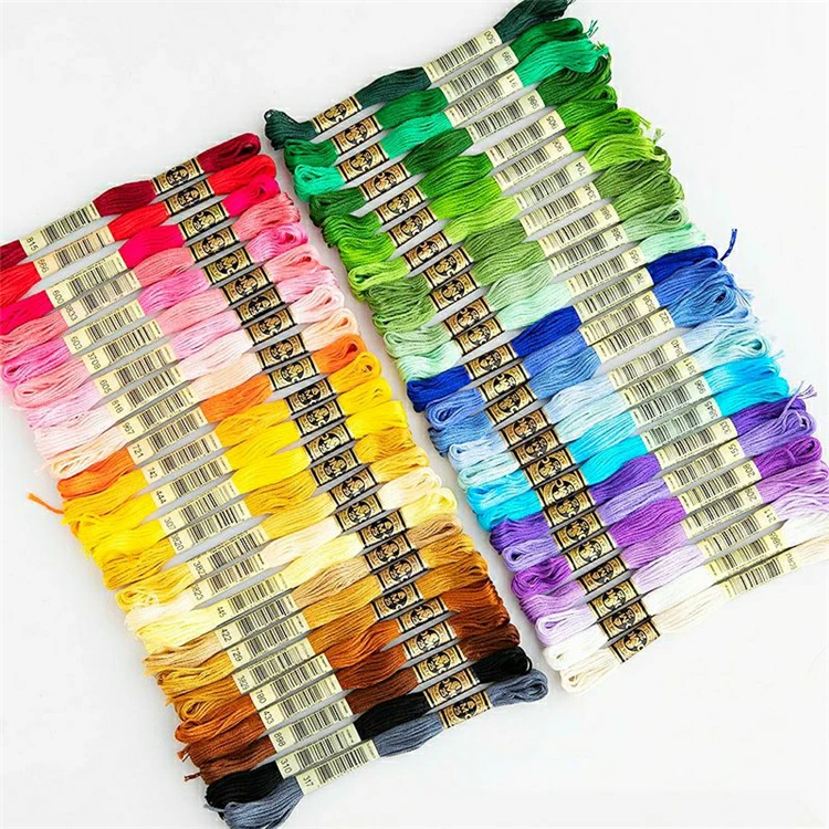 100 шт. разноцветных приятных хлопковых ниток для вышивки крестиком для ручного вязания и вышивки