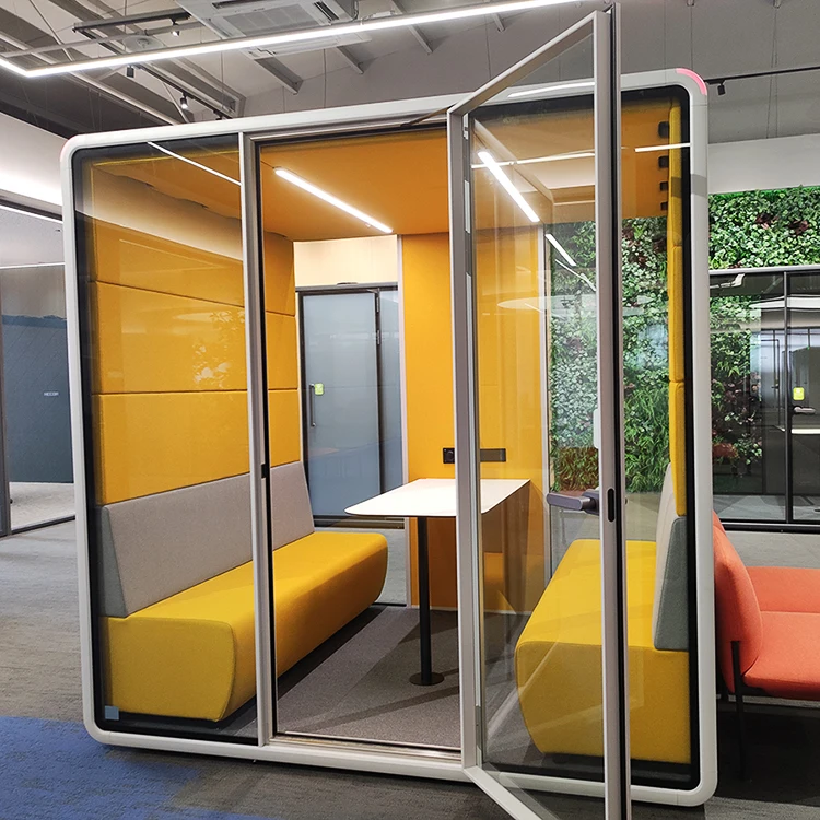 Modern Soundproof Booth with 4000K Lighting and STC30dB Soundproofing for Office and Meeting Pods