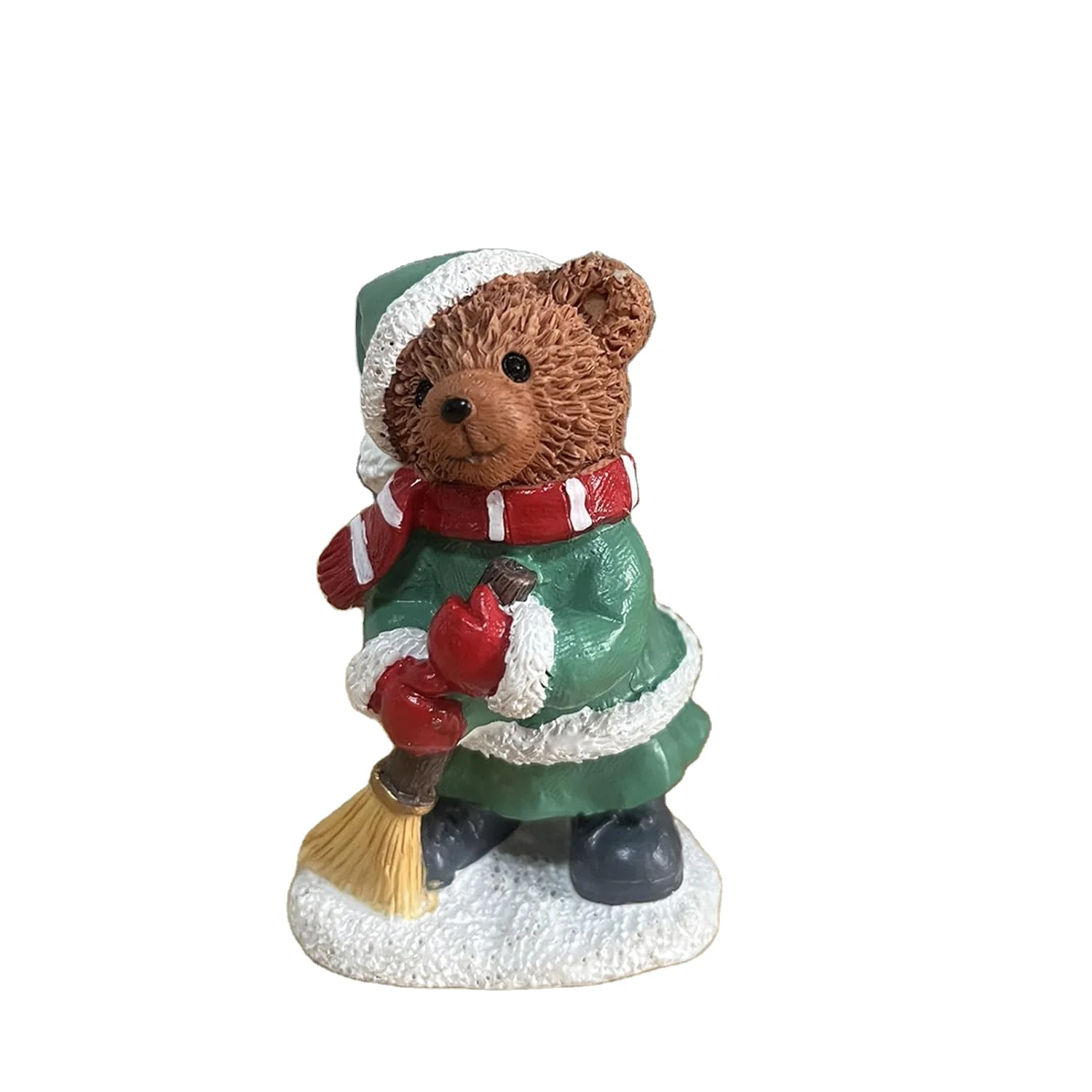 Small Cute Teddy Animal Bear Design Statue Home Decor Resin Figurine for Christmas Decorations