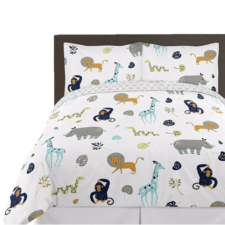 Woven 100 Polyester Microfiber Cartoon Animal Print Bed Sheet Fabric