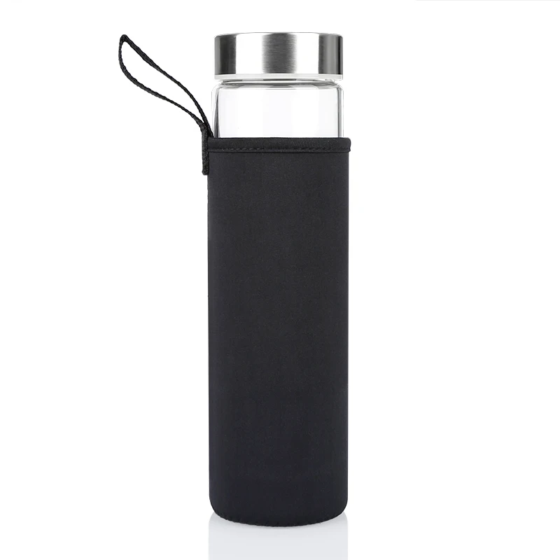 Custom Logo Elixir Filter Screen Stainless Steel Natural Rose Quartz Stone Healing Crystal Infused Glass Water Bottle