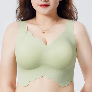 High Quality Seamless Hipster Sports Bra Push-up Orthopedic Lace Design Large Cup Jelly Plus Size Bra Soft for Women Girls